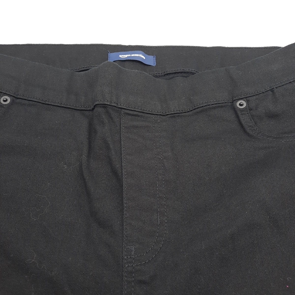 Amazon Essentials Damen Stretch Denim Jeggings Schwarz Mittlere Leibhöhe Elastischer Bund Gr 46 Kurz