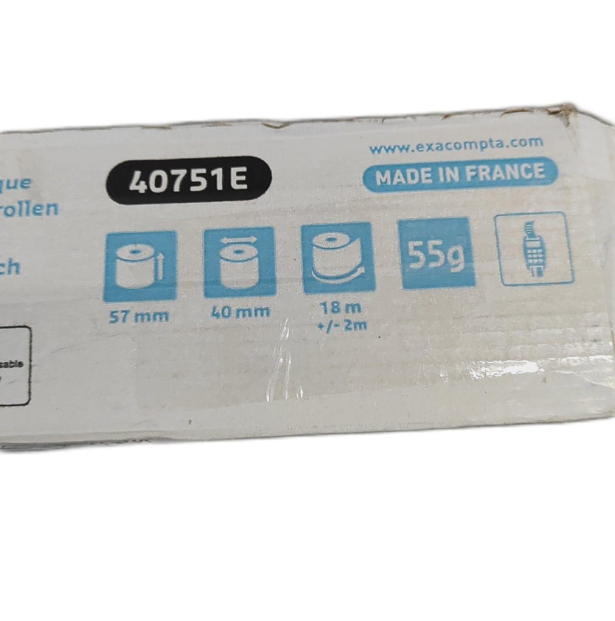 Exacompta 40751E Thermorollen 57 mm x 18 m 1 lagig 20er Pack Thermopapierrollen