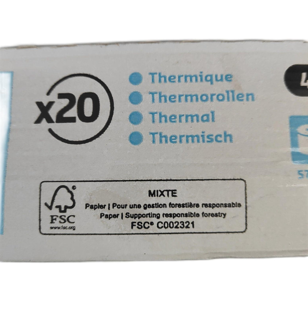 Exacompta 40751E Thermorollen 57 mm x 18 m 1 lagig 20er Pack Thermopapierrollen