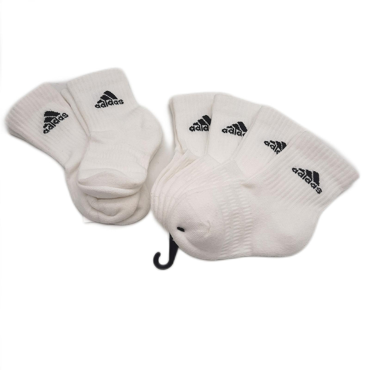 adidas Unisex Kinder Sportsocken Cushioned Crew Socken 6 Paar Weiss Schwarz Gr 4 5 Jahre