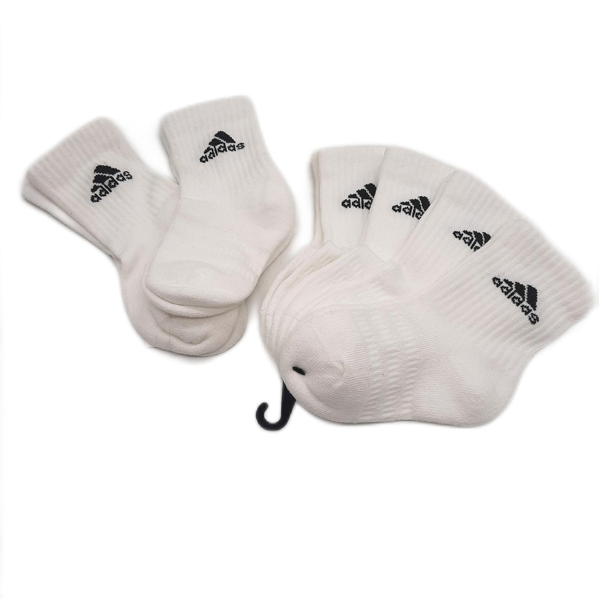 adidas Unisex Kinder Sportsocken Cushioned Crew Socken 6 Paar Weiss Schwarz Gr 4 5 Jahre