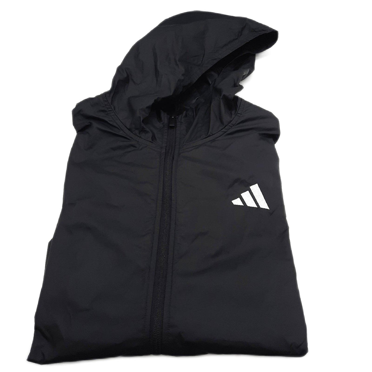 adidas Herren Essential Three Stripes Windbreaker Coat, Black/White, L