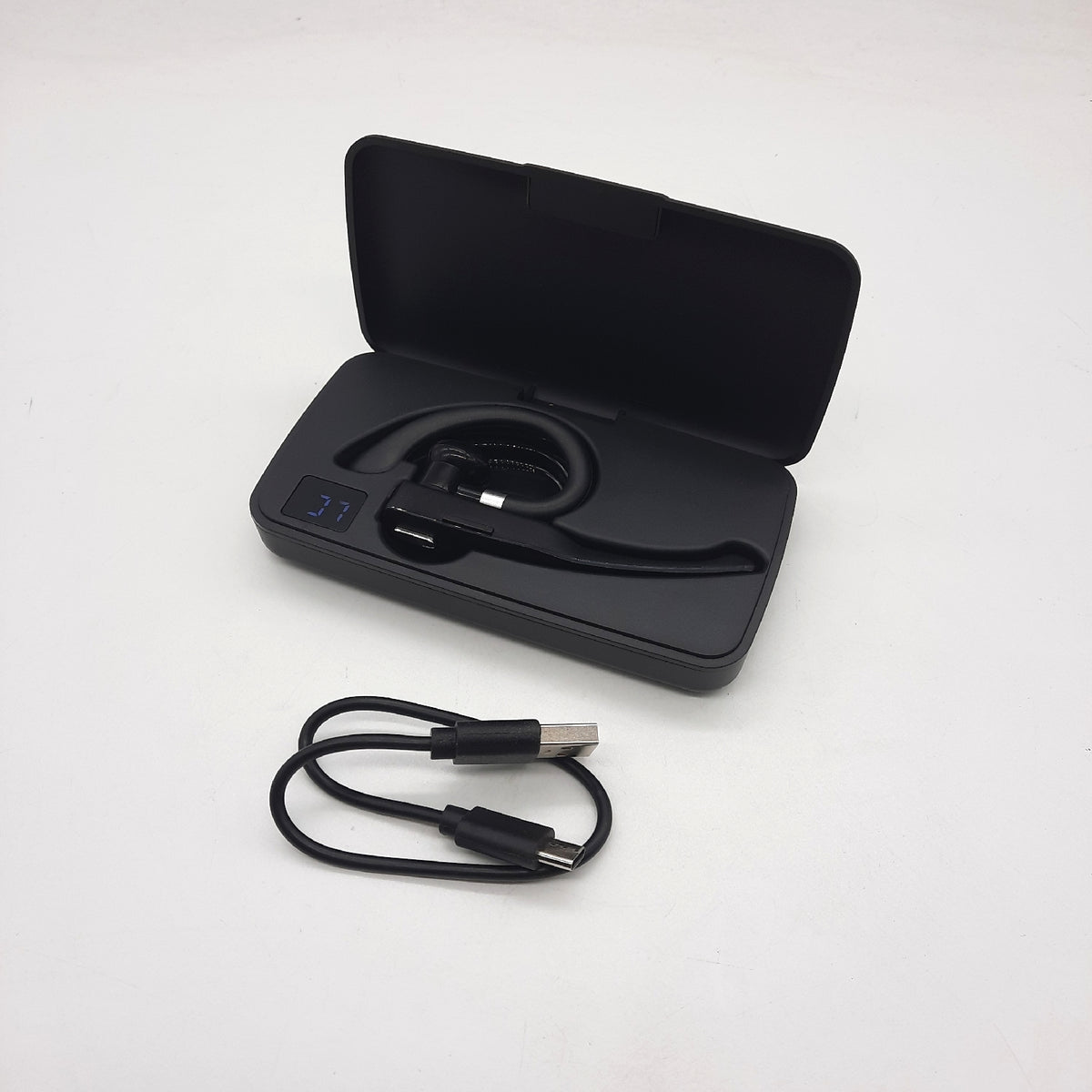 NK Bluetooth 5.0 Ohrhörer Schwarz mit Ladeetui 450 mAh Mikrofon