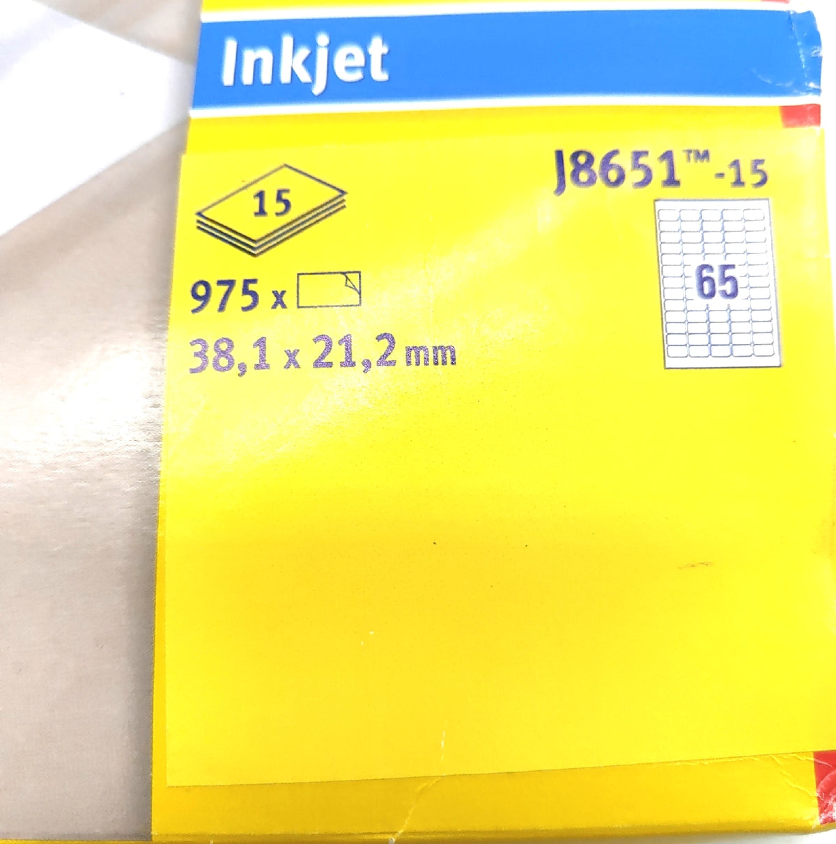 Avery 975 J8651-15 Mini-Adressetiketten 38,1 x 21,2 mm Weiß Inkjet