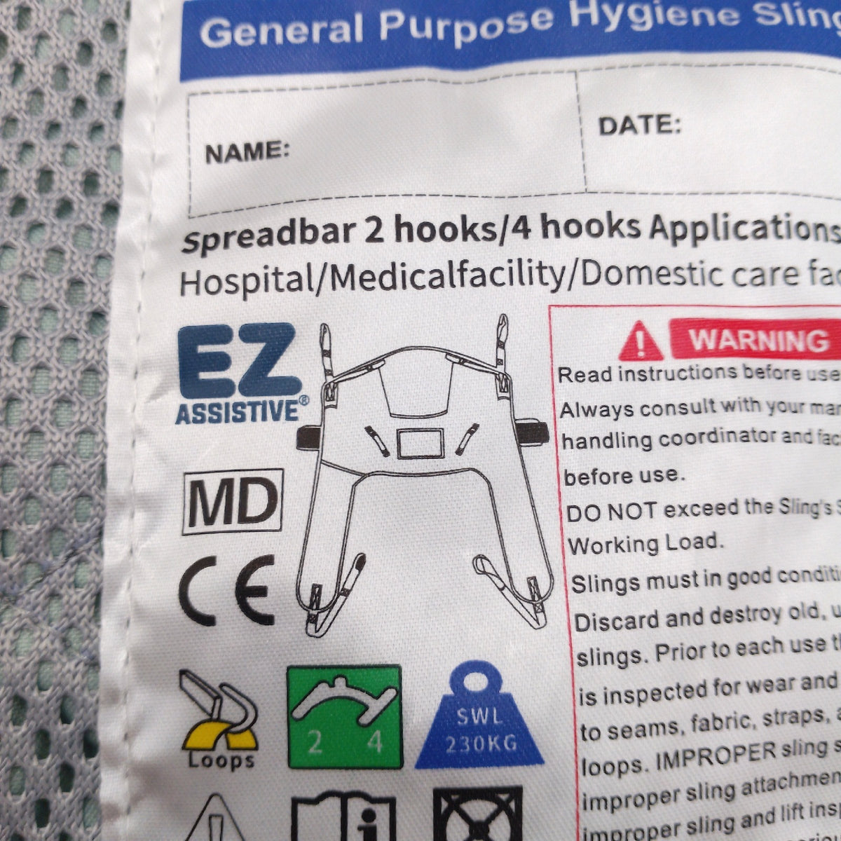 Assistive Hygiene Sling Patiententragegurt Patiententrage Gesundheitshilfen Patientenkomfort