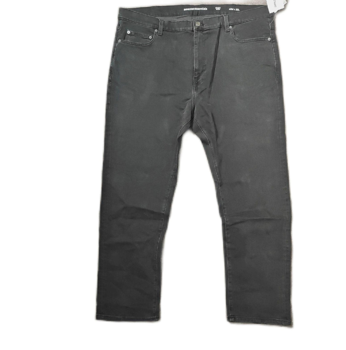 Amazon Essentials PANTS Herren Stretchjeans Gerade Schwarz Auslauffarben 48W 30L