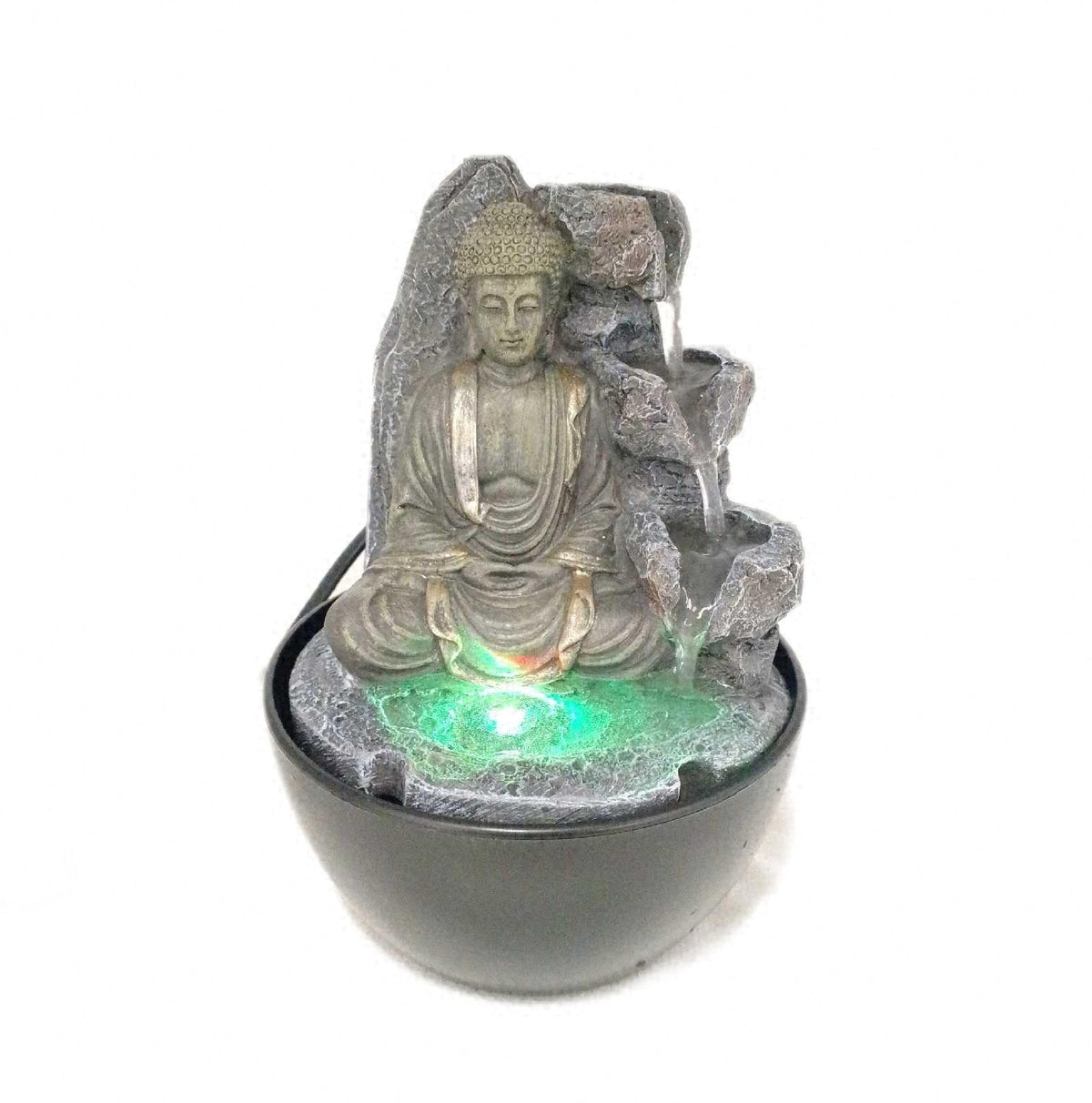 ZenLight Revata Zimmerbrunnen Buddha entspannend Wasserfall Brunnen Home Dekoration
