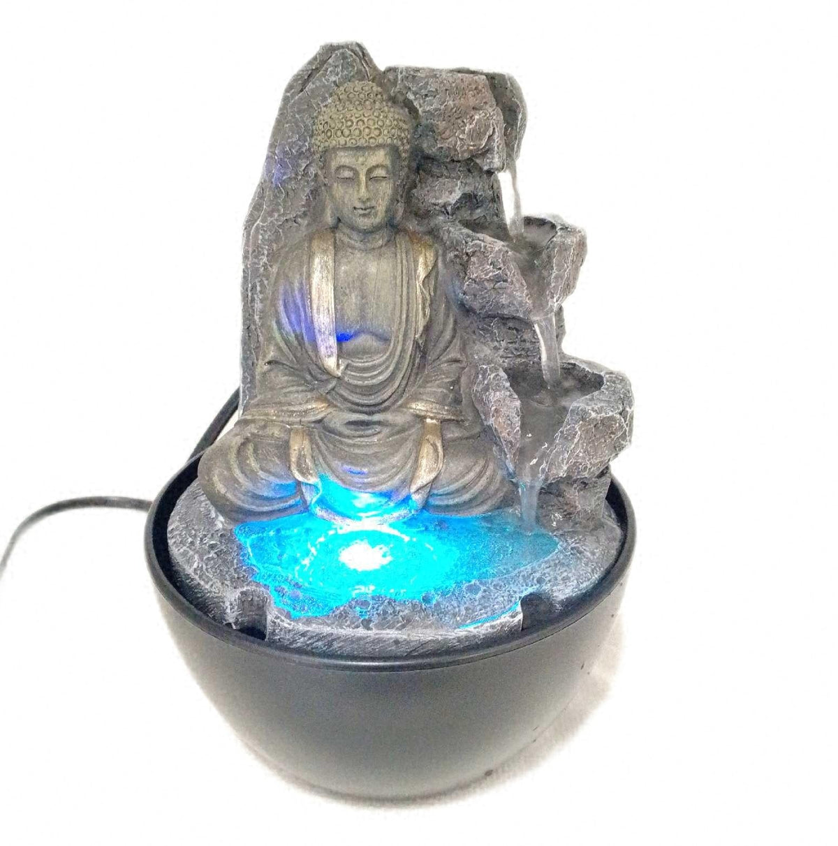 ZenLight Revata Zimmerbrunnen Buddha entspannend Wasserfall Brunnen Home Dekoration