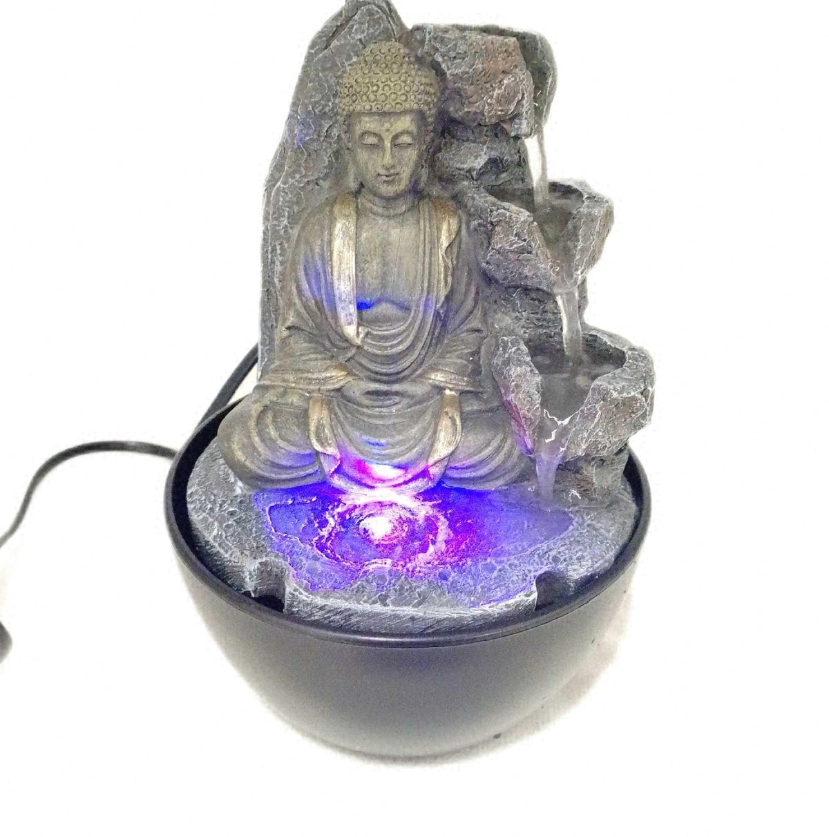 ZenLight Revata Zimmerbrunnen Buddha entspannend Wasserfall Brunnen Home Dekoration