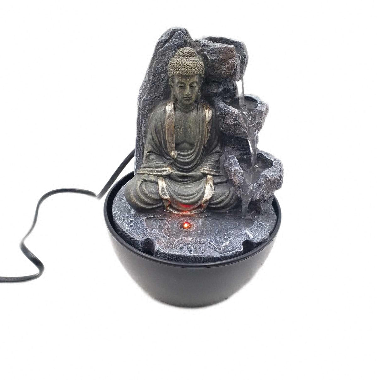 ZenLight Revata Zimmerbrunnen Buddha entspannend Wasserfall Brunnen Home Dekoration