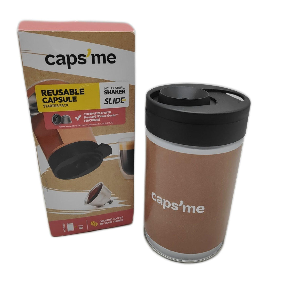 CAPS ME Kapsel Set Kaffeezubehör Nachfüllbar kompatibel mit Nescafé Dolce