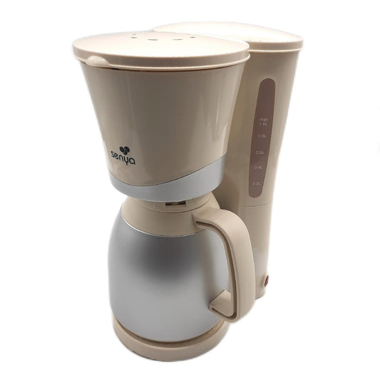 Senya Elektrische Kaffeemaschine Creme 1 l Filterkaffeemaschine Isolierkanne Abschaltung