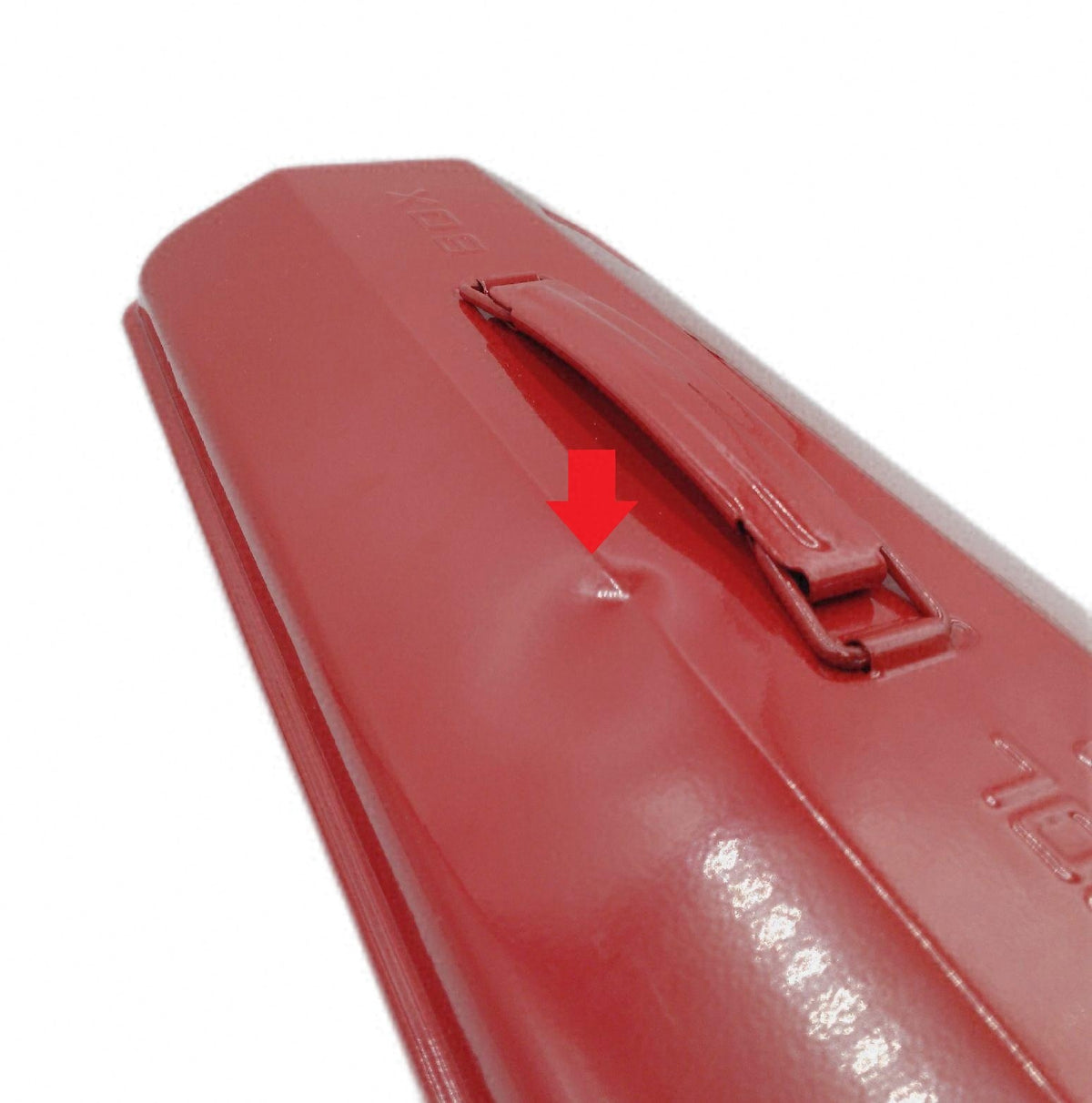 Werkzeugkiste Metall Leer 37x16x12 cm Rot Delle im Deckel k