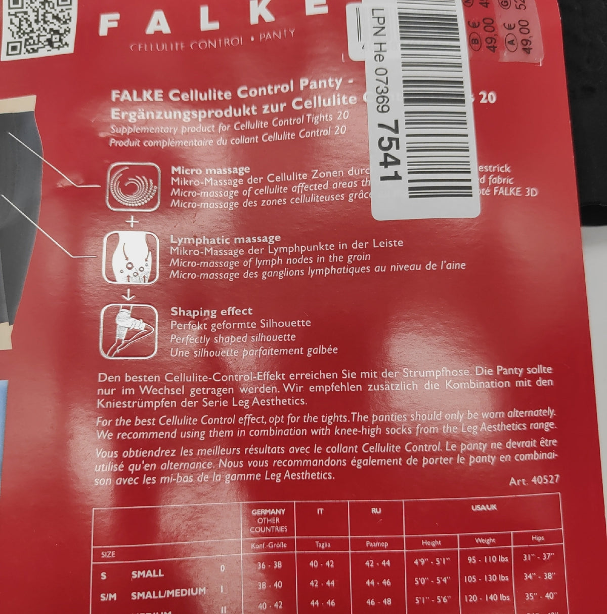 FALKE Damen Oberschenkel Shapewear Cellulite Control 80 DEN Grösse M blickdicht