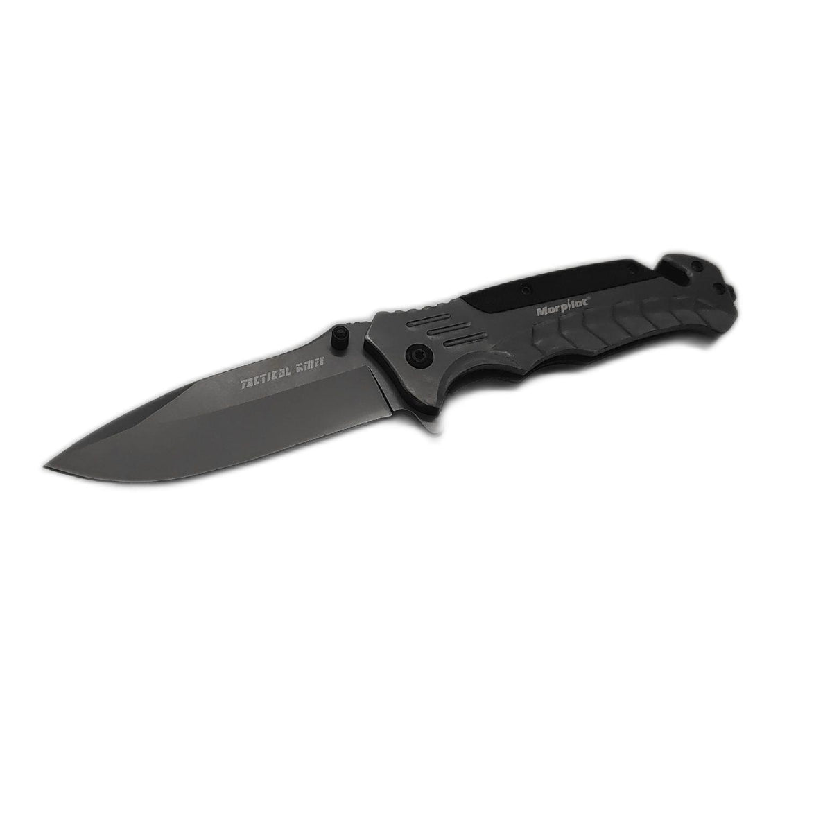Morpilot Jagdmesser Taschenmesser Edelstahlklinge 3CR13 Ergonomisch 220g Schwarz Camping Wandern