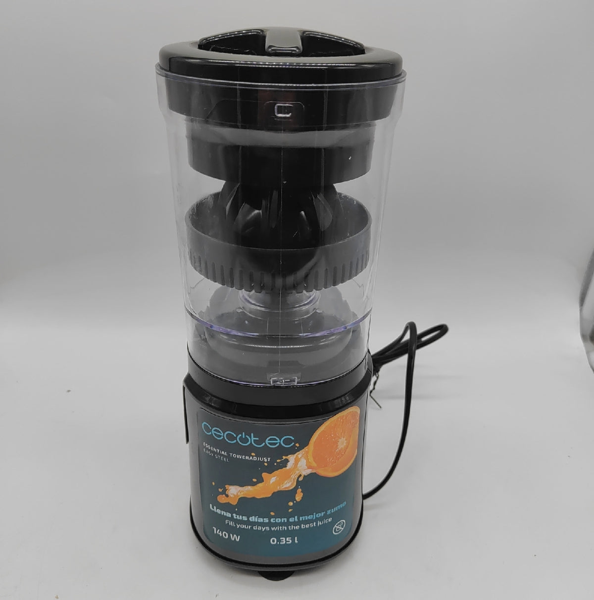 Cecotec Elektrisch Saftpresse Orangenpresse Zitruspresse Easy Steel 140W 035L Filter Trichter