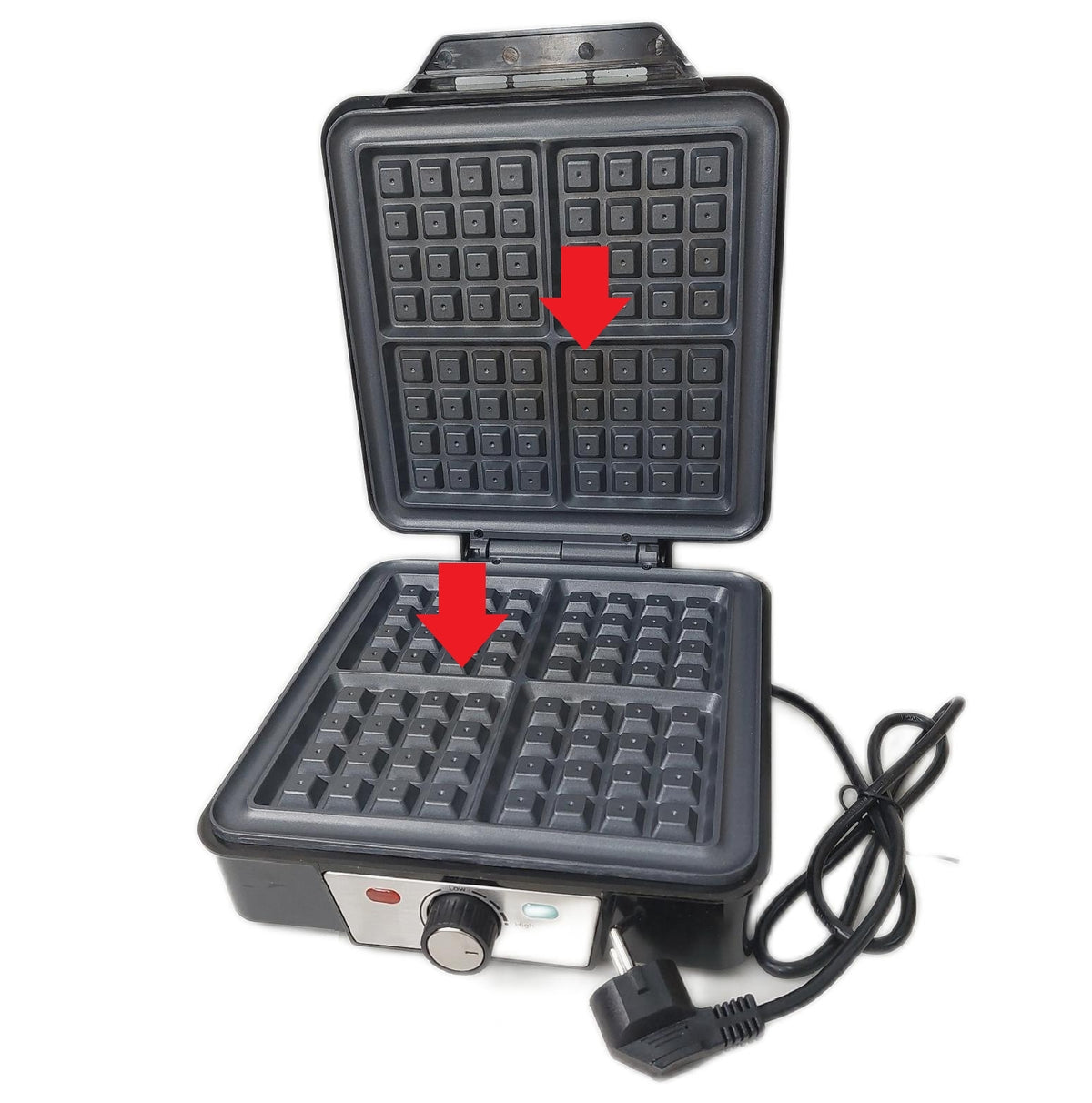 Waffeleisen 4 Belgische Waffeln 1200W Waffelautomat mit Fet