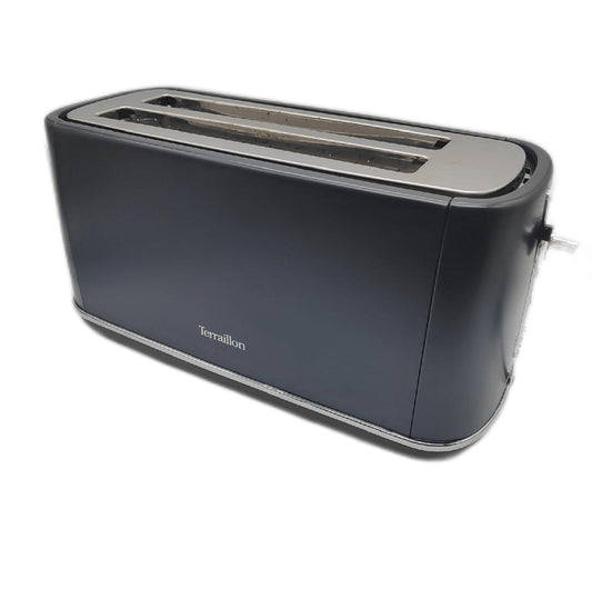 Terraillon New Moon langer Toaster 2 extra große Schlitze 6 Stufen Auftauen Aufwärmen blau