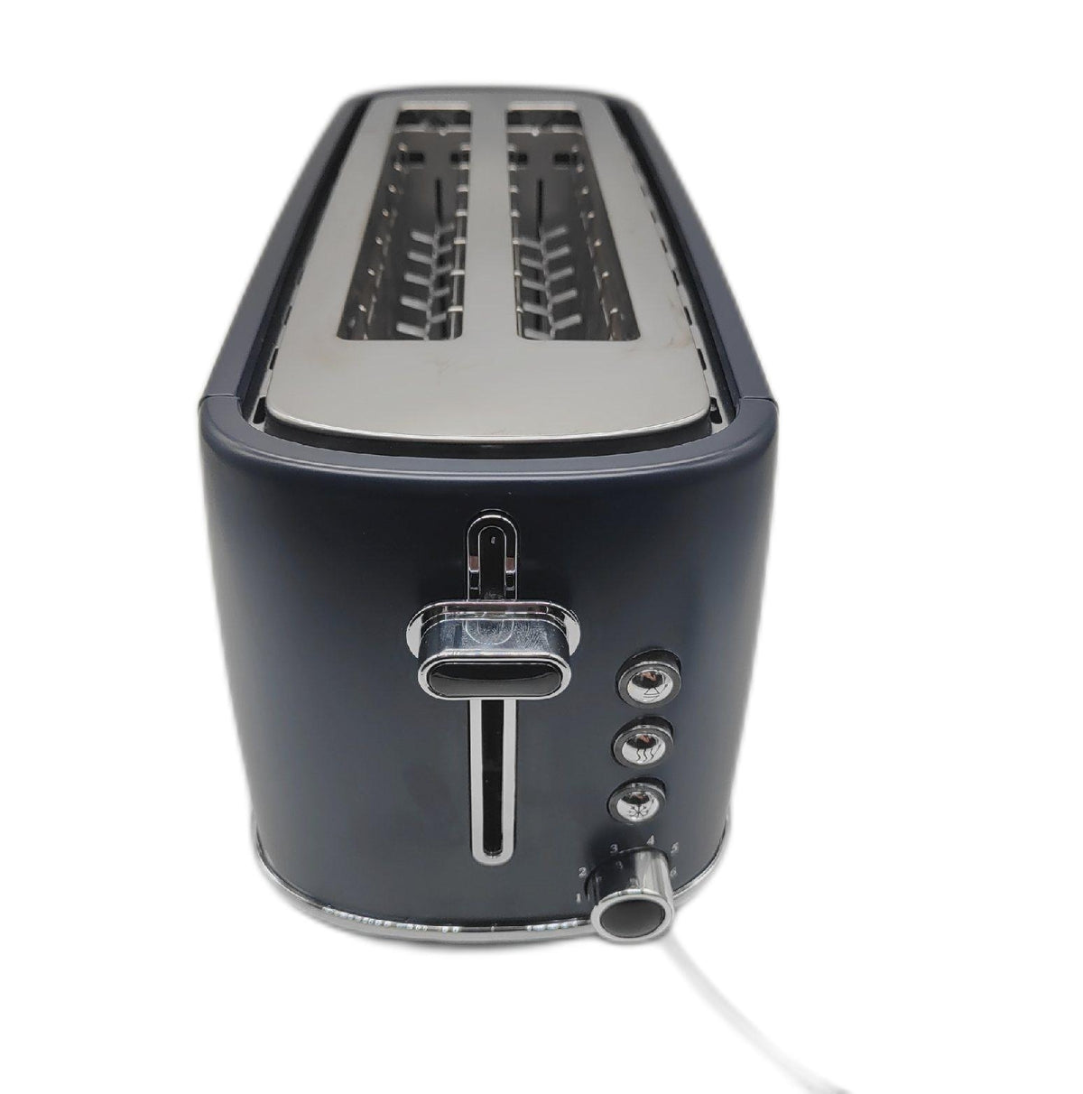 Terraillon New Moon langer Toaster 2 extra große Schlitze 6 Stufen Auftauen Aufwärmen blau