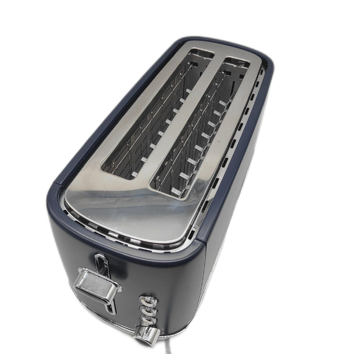 Terraillon New Moon langer Toaster 2 extra große Schlitze 6 Stufen Auftauen Aufwärmen blau