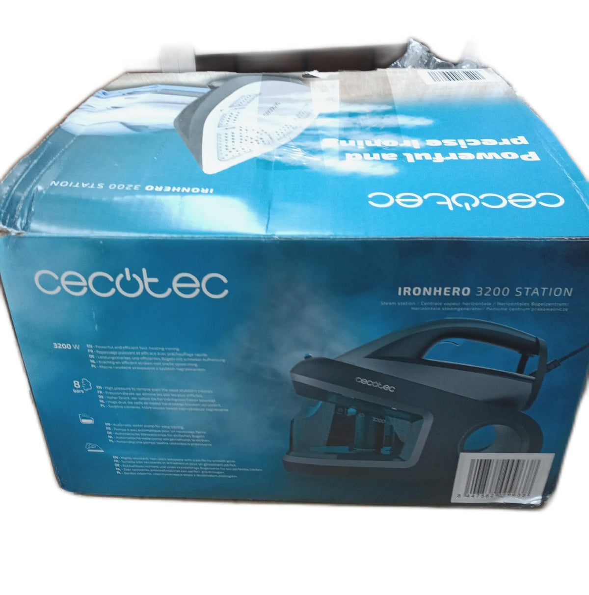 Cecotec IronHero 3200 Horizontalbügeleisenstation 3200W 8 Bar Dauerdampf 150gmin Turbo Dampfstoß Auto Abschaltung Antikalkfilter