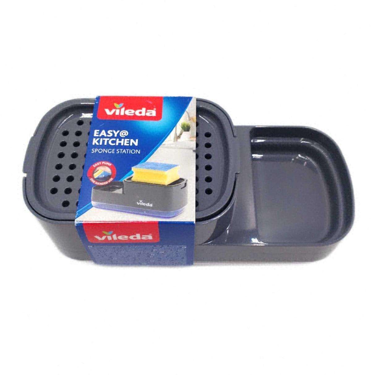 Vileda Pump Spuelmittelspender Schwammhalter praktische 2 in 1 Loesung fuer die Kuche