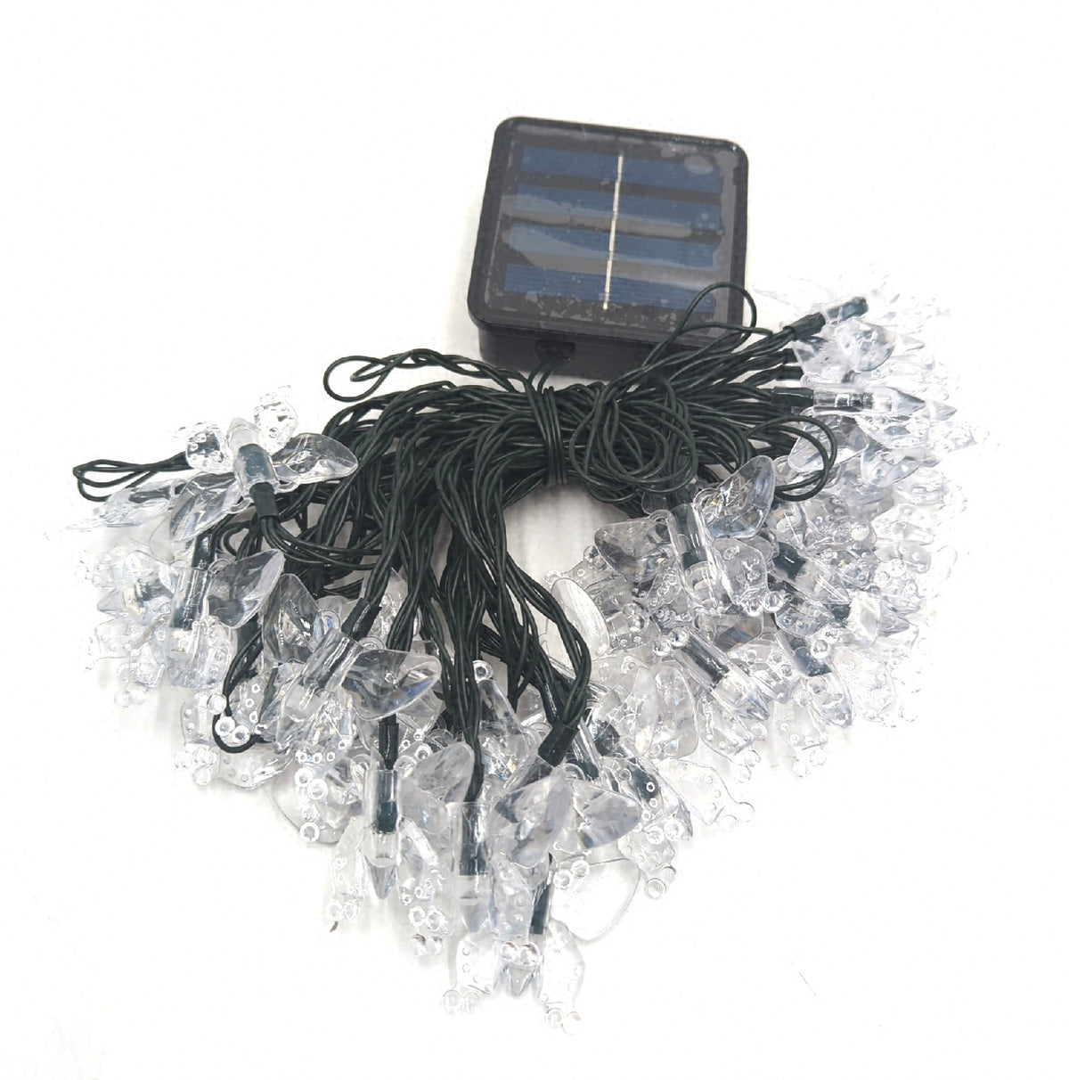 Solar Lichterkette Aussen Schmetterling 8 Meter 40 LED Beleuchtung Solarbetrieben