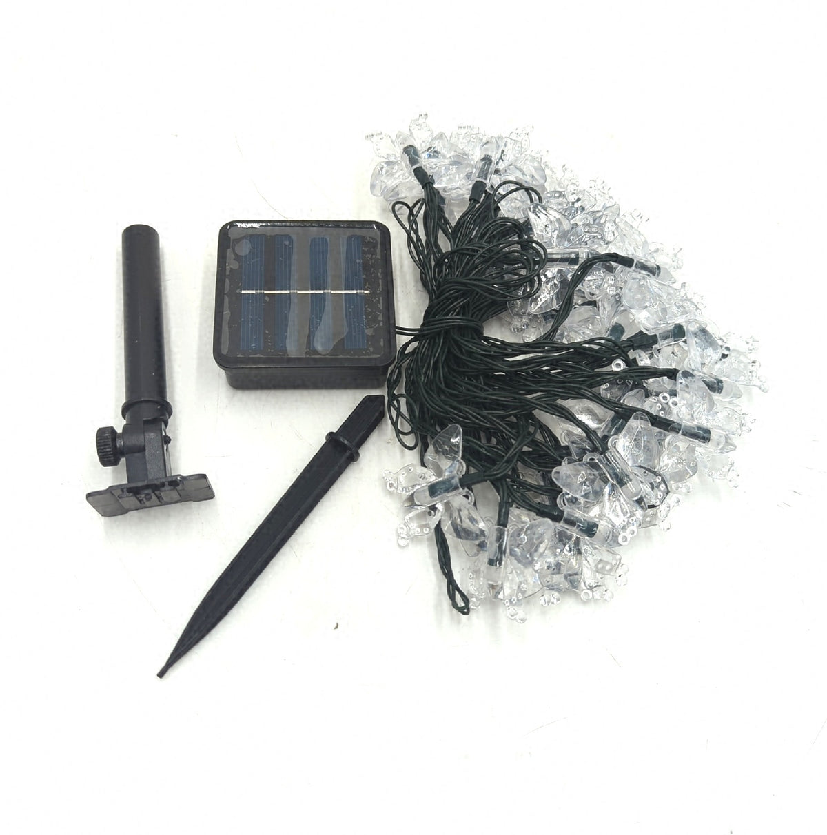 Solar Lichterkette Aussen Schmetterling 8 Meter 40 LED Beleuchtung Solarbetrieben