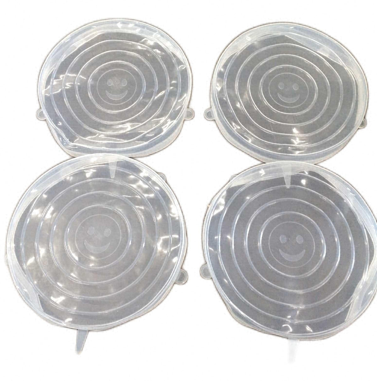 Life 4 Stück gleichgroße Silikon Stretch Deckel dickere wiederverwendbare Frischhaltedeckel