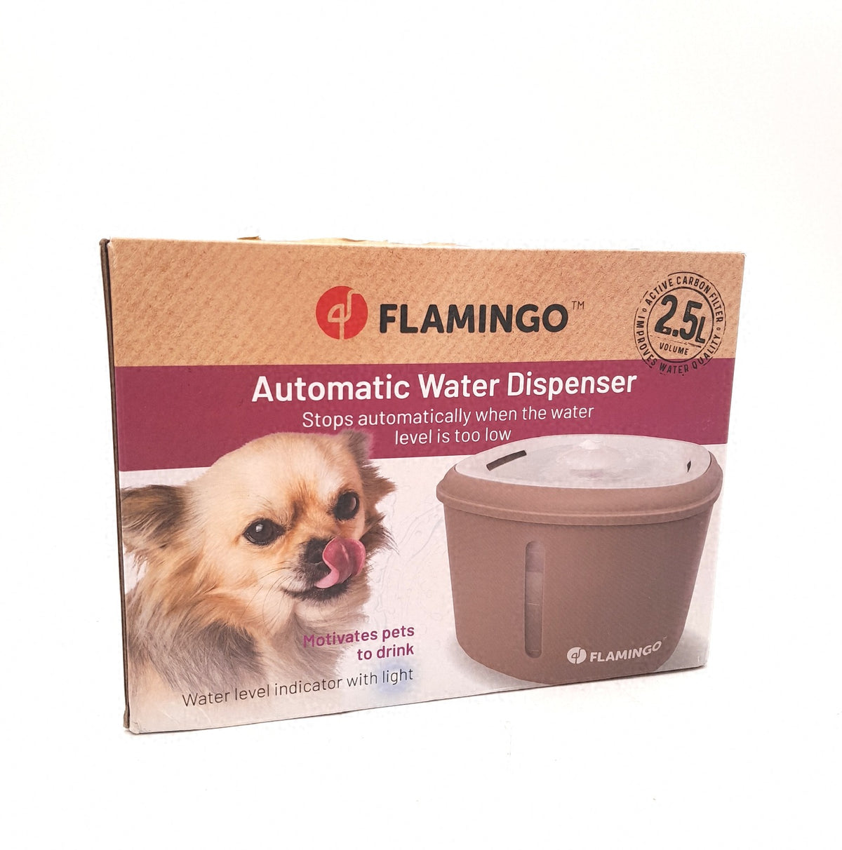 Flamingo Katzenbrunnen Finto Beige 25L Kunststoff mit Superleiser Pumpe Katzen Trinkbrunnen