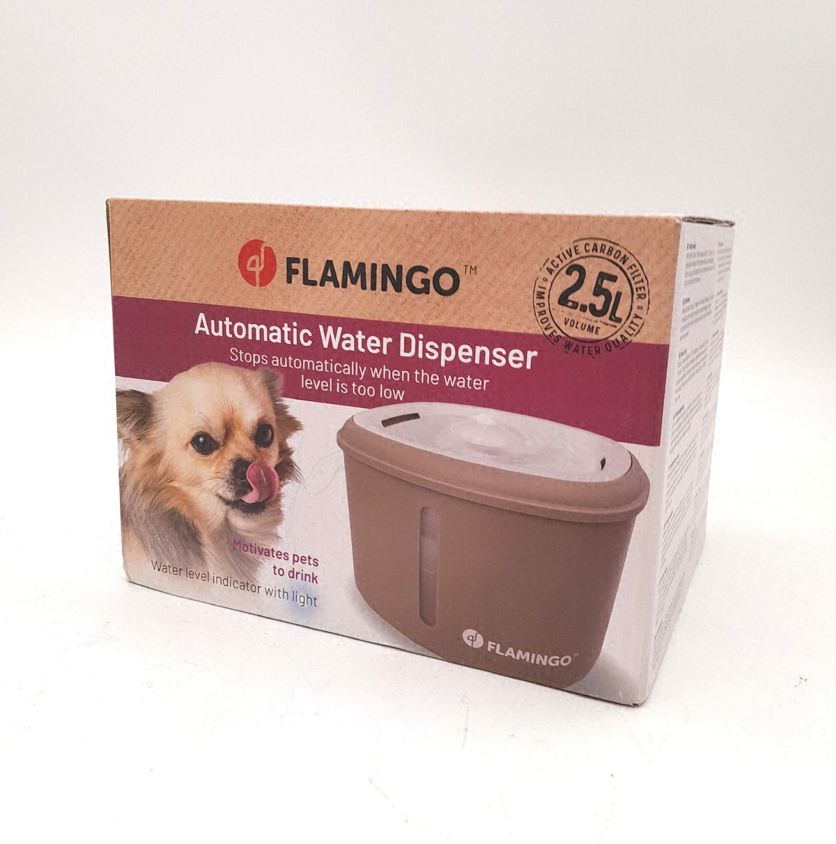 Flamingo Katzenbrunnen Finto Beige 25L Kunststoff mit Superleiser Pumpe Katzen Trinkbrunnen