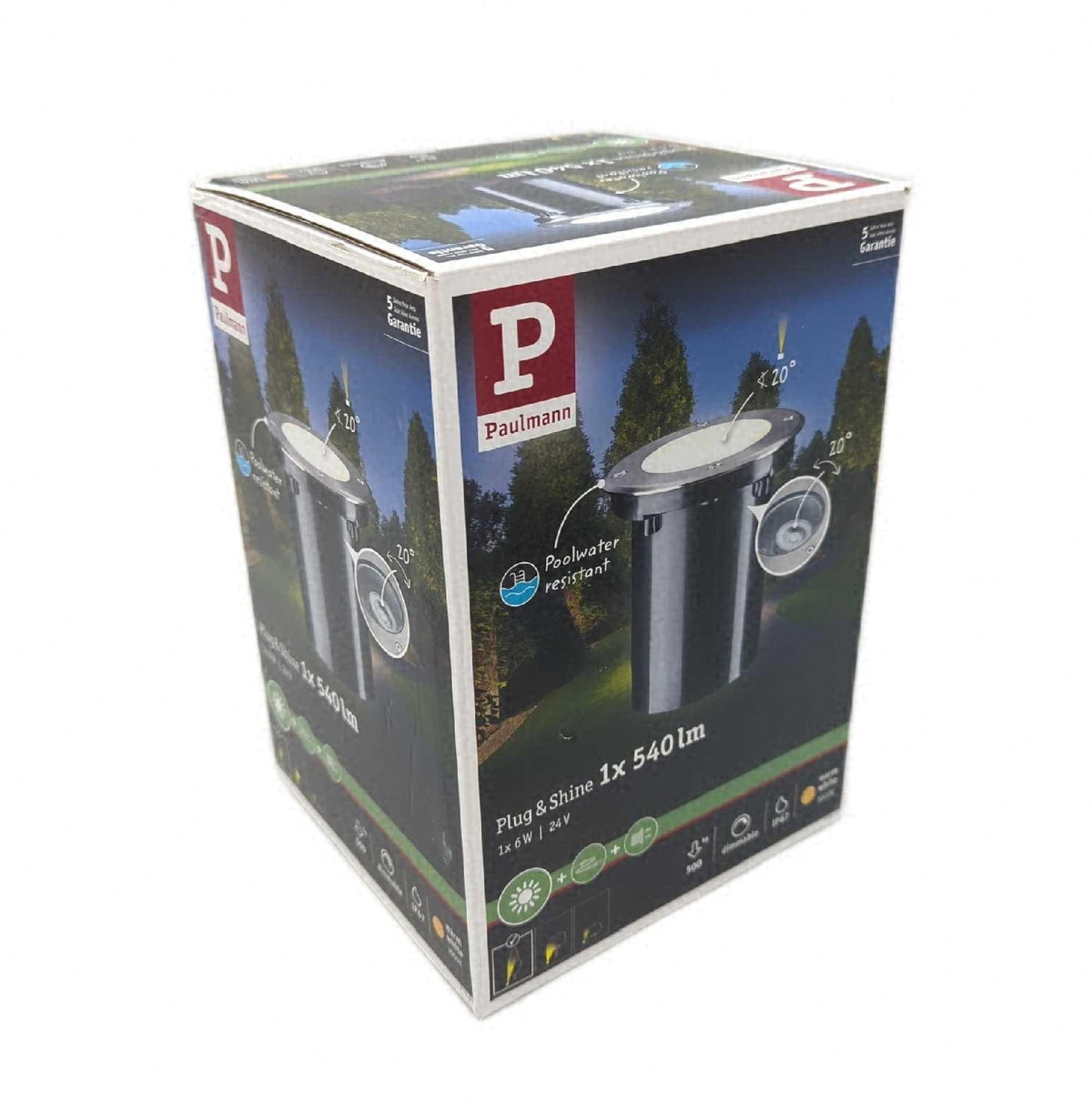 Paulmann 93907 Plug Shine Bodeneinbauleuchte 3000K 6W 24V 20 Grad Ausstrahlwinkel