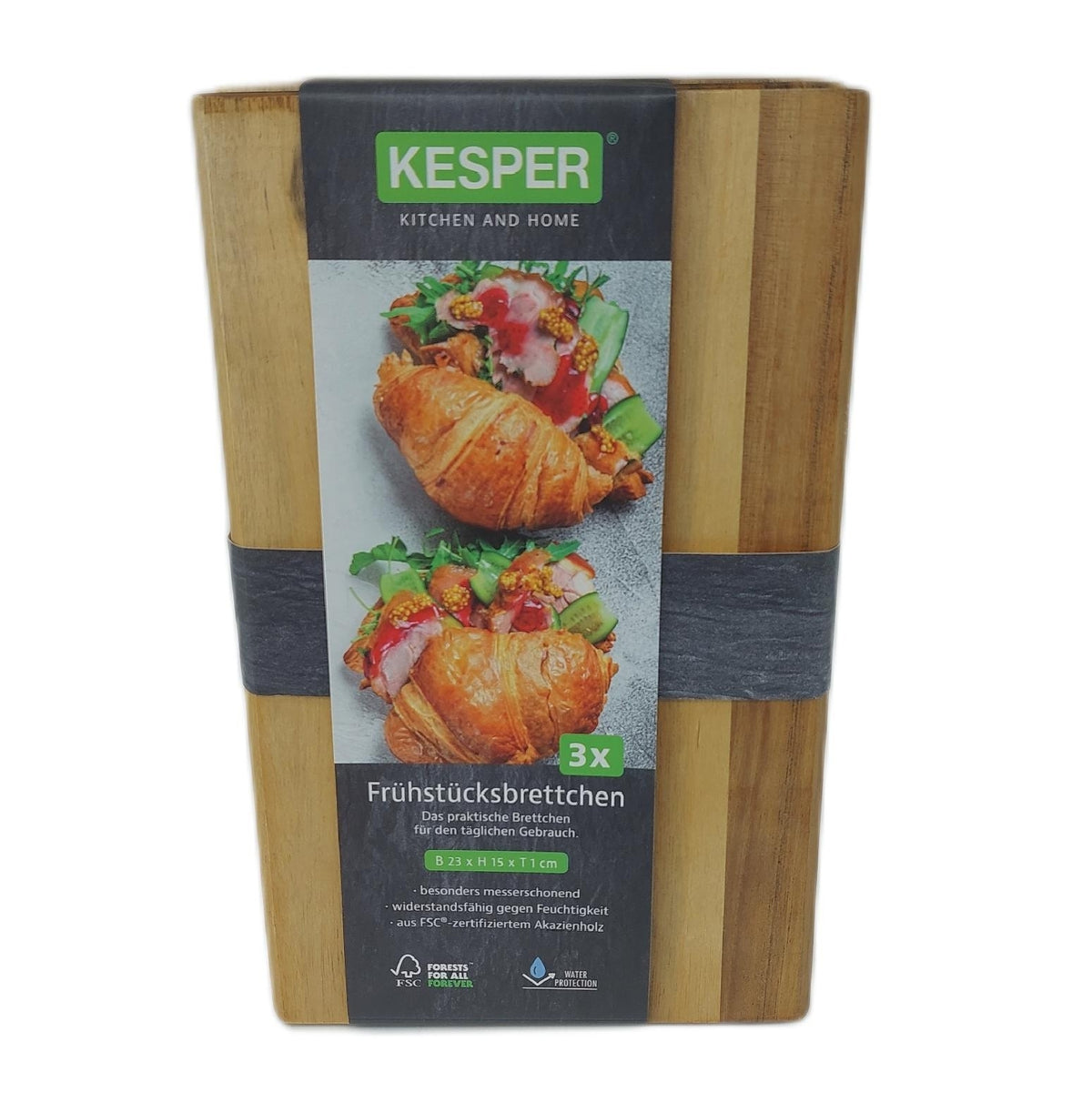 KESPER Frühstücksbrettchen Küchenhelfer aus nachhaltigem Akazienholz Small 3
