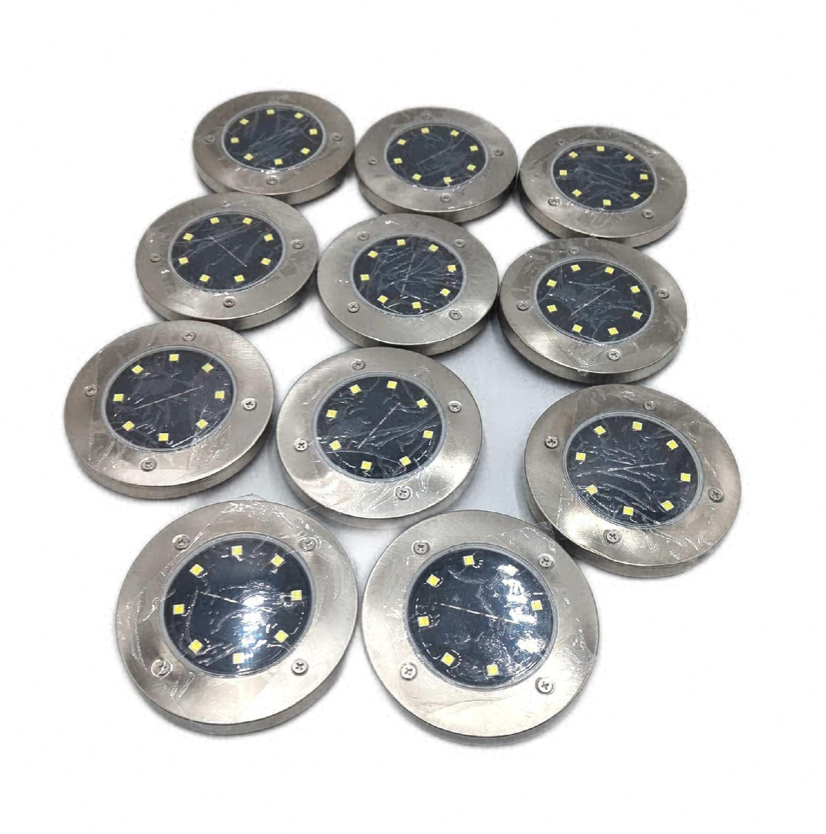 Joomer Solar Bodenleuchten Aussen 8 LEDs 11 Stück 7 Halterungen