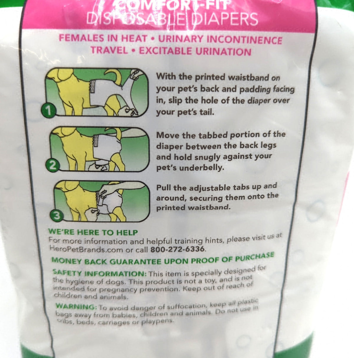 Vets Best Comfort Fit Hundewindeln Einwegwindeln für Hündinnen bequem und sicher
