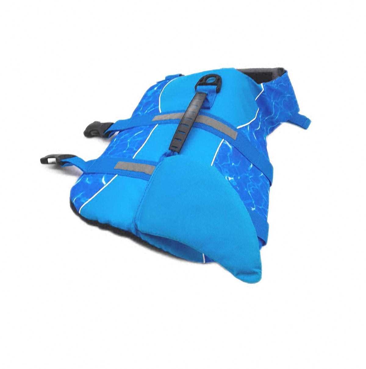 CITTOILE Schwimmweste Hund Schwimmhilfe mit Griff Blau M Hai Motiv