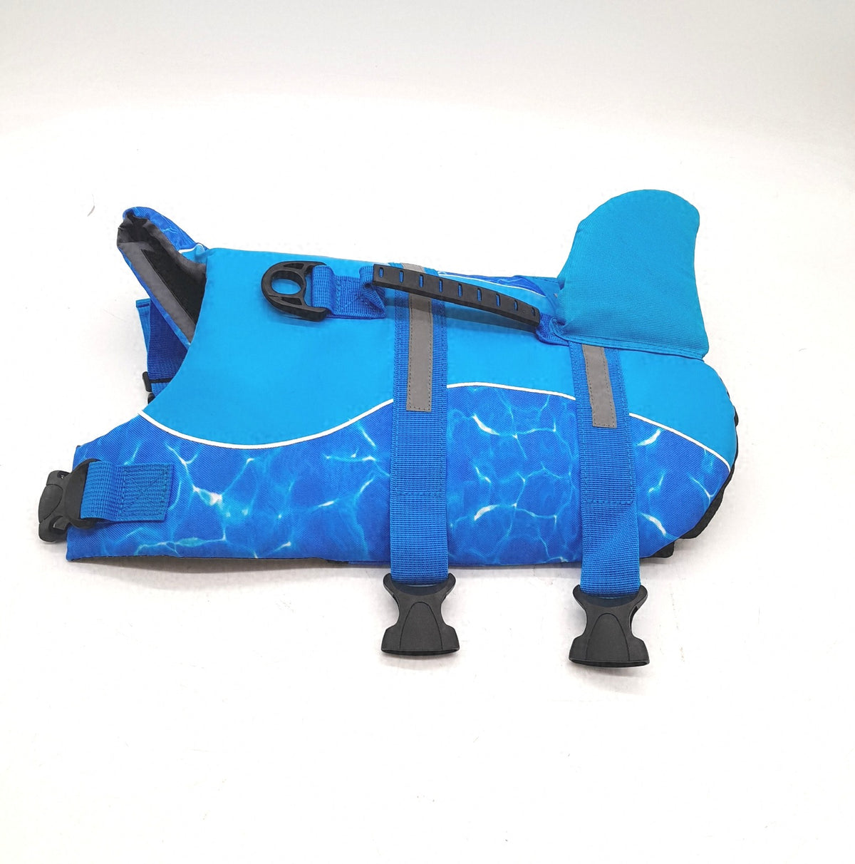 CITTOILE Schwimmweste Hund Schwimmhilfe mit Griff Blau M Hai Motiv