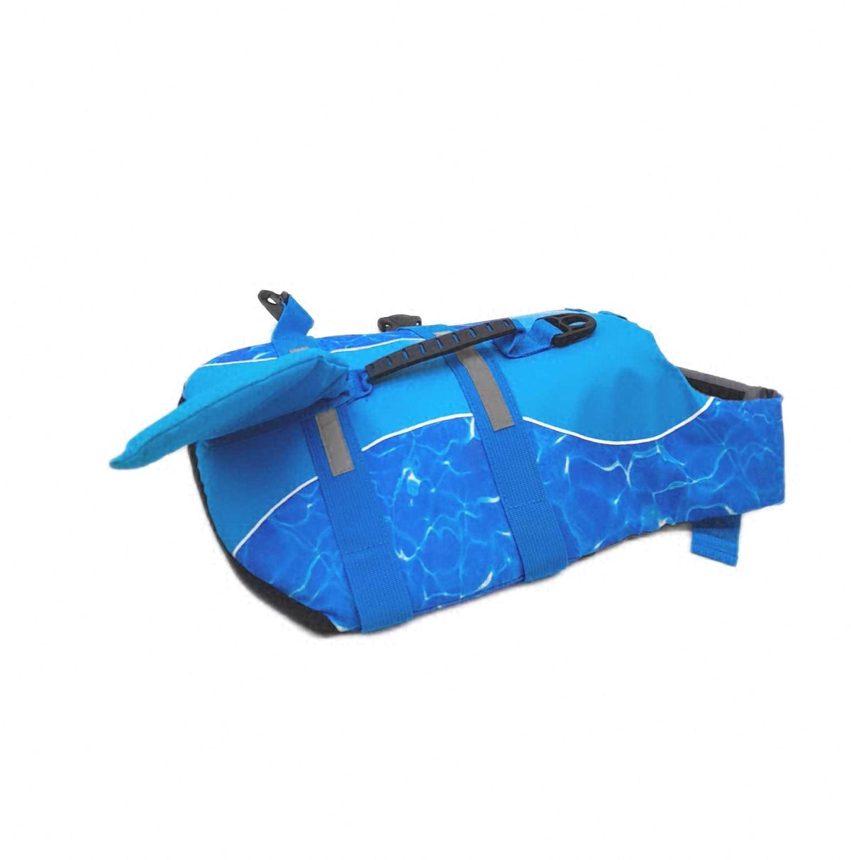 CITTOILE Schwimmweste Hund Schwimmhilfe mit Griff Blau M Hai Motiv