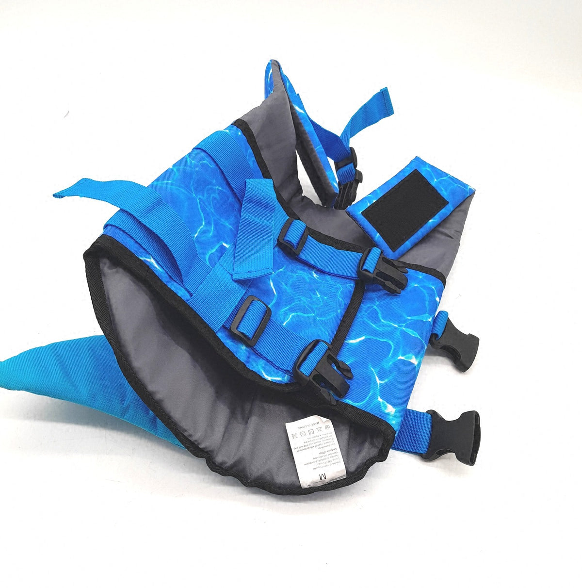 CITTOILE Schwimmweste Hund Schwimmhilfe mit Griff Blau M Hai Motiv