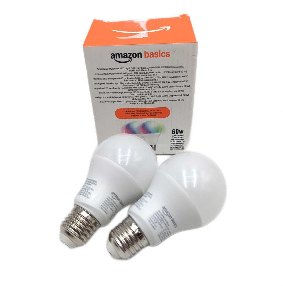Amazon Basics Smarte LED Gluhbirne Farbenwechselnd E27 8W Entspricht 60W LED Lampe