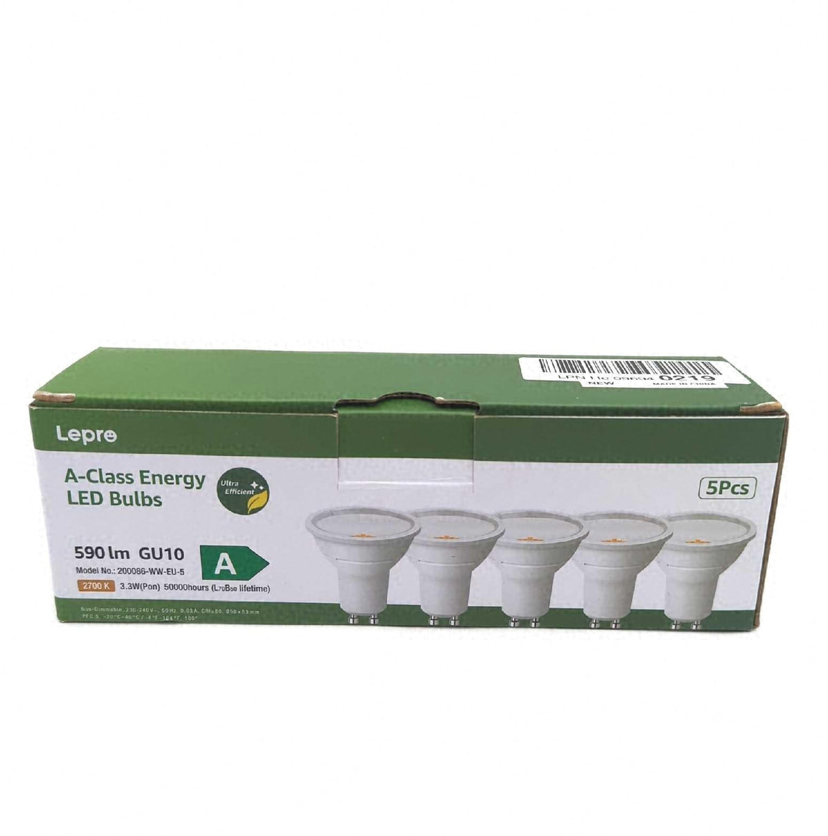Lepro GU10 LED Lampe 33 Watt Energieklasse A Warmweiss Nicht Dimmbar E27