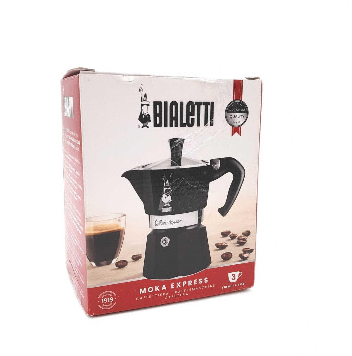 Bialetti Moka Kaffeemaschine Express 3 Tassen Anti Verbrühungsgriff Farbe Variante
