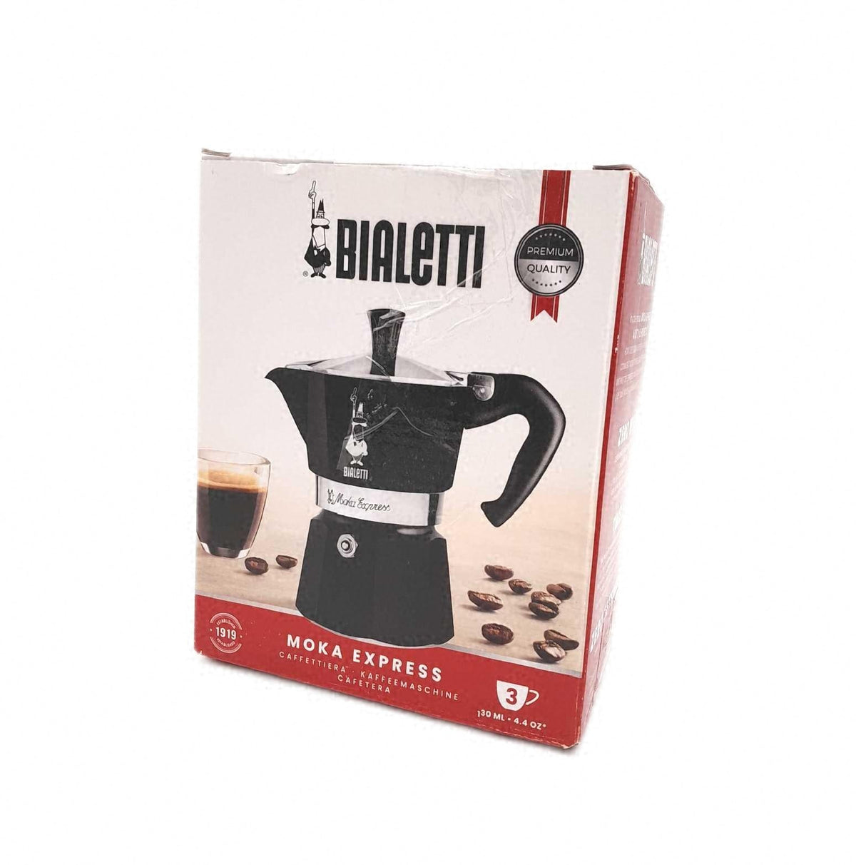 Bialetti Moka Kaffeemaschine Express 3 Tassen Anti Verbrühungsgriff Farbe Variante