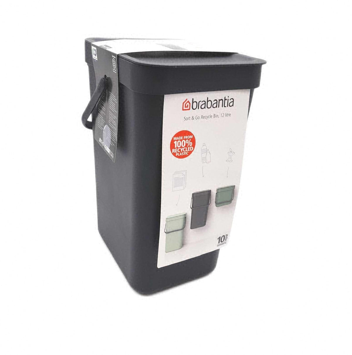 Brabantia Abfalleimer Grau 12 Liter Trash Housewares Mülleimer Eimer Kunststoff