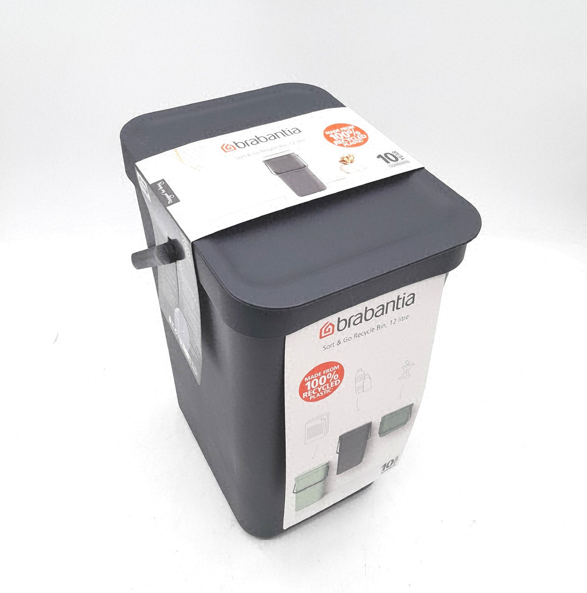 Brabantia Abfalleimer Grau 12 Liter Trash Housewares Mülleimer Eimer Kunststoff