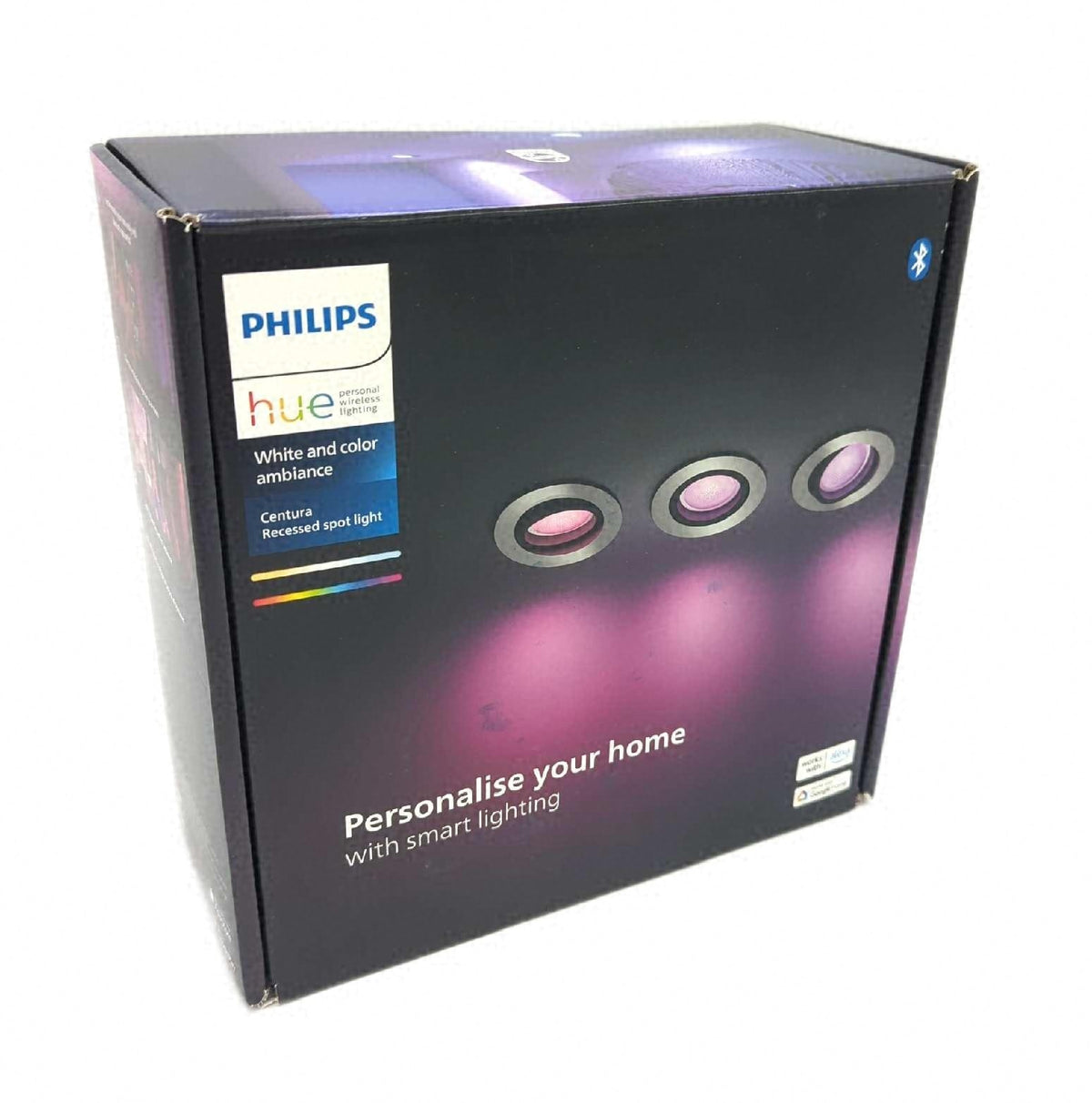 Hue Centura Einbauspots Rund 3er Pack Aluminium Mood Lighting LED Einbauleuchten dimmbar