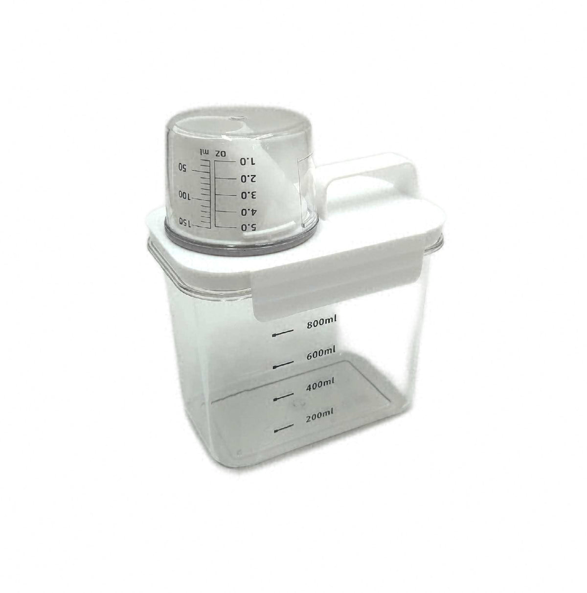 JJWUYUE 1100ML luftdichter Waschmittelspender mit Messbecher zur dosierten Waschpulverabgabe