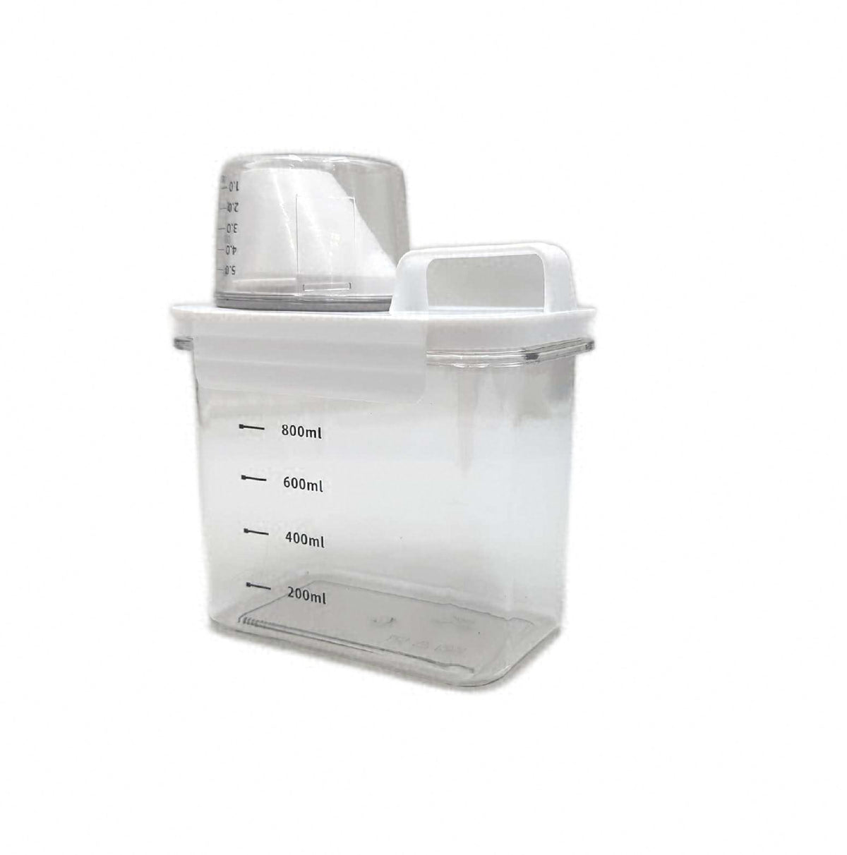 JJWUYUE 1100ML luftdichter Waschmittelspender mit Messbecher zur dosierten Waschpulverabgabe