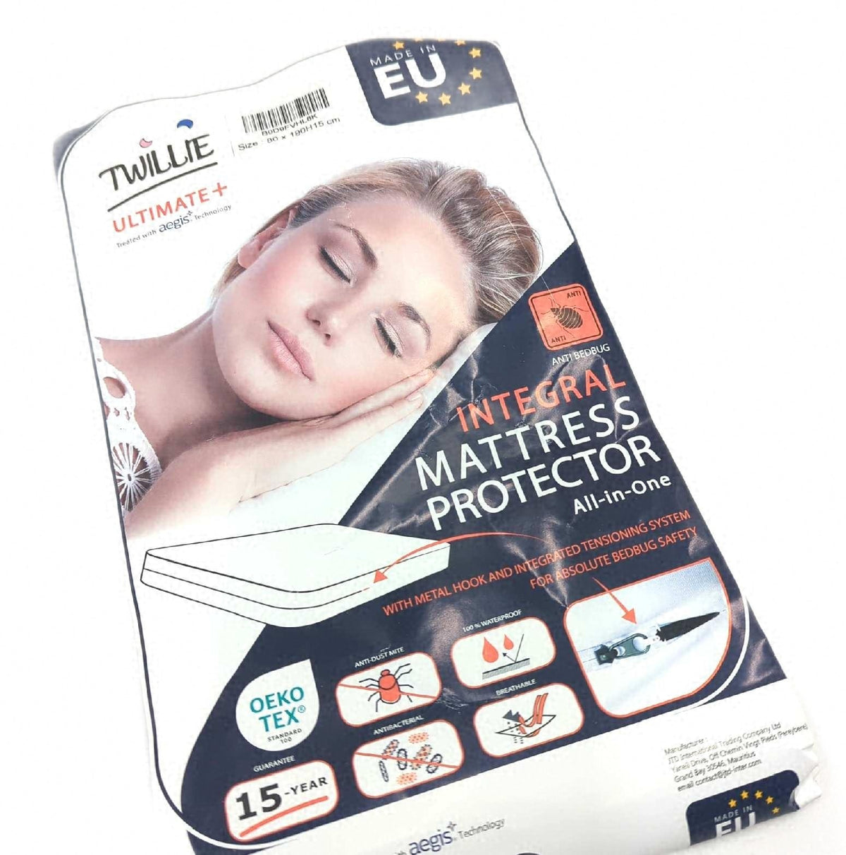 Twillie kompletter Matratzenschutz 80x190x15 cm Matratzenschoner wasserdicht atmungsaktiv