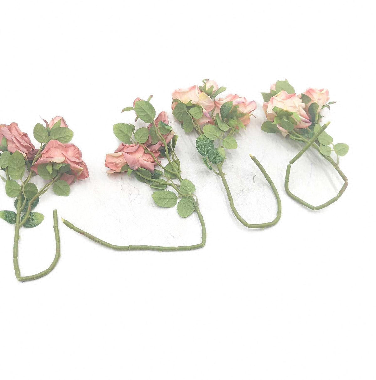 ROLLWAY 4 Bünde Kunstblumen 12 Künstliche Rosen Blumenstrauß 54 cm wie Echt